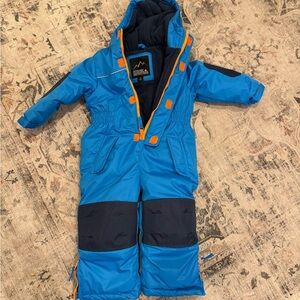 Blue and Orange Kids Puffer Jacket